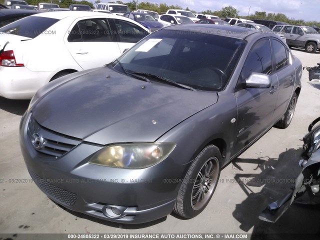 JM1BK123X41211917 - 2004 MAZDA 3 S GRAY photo 2