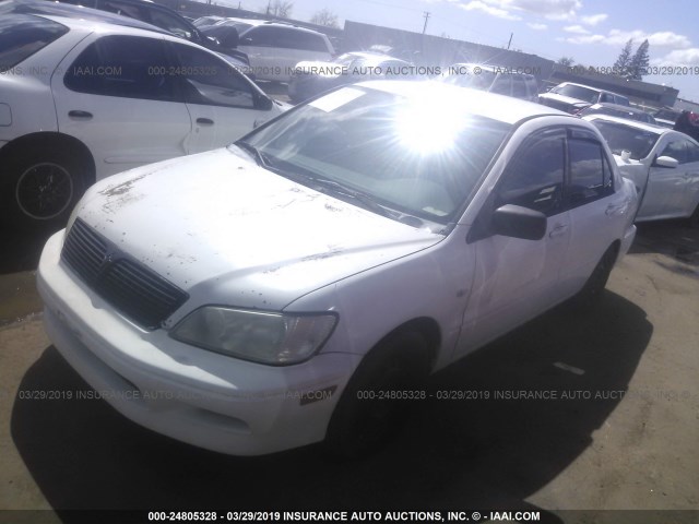 JA3AJ26E03U023595 - 2003 MITSUBISHI LANCER ES WHITE photo 2