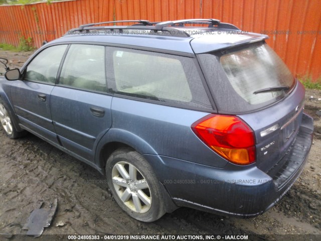 4S4BP61C666308954 - 2006 SUBARU LEGACY OUTBACK 2.5I BLUE photo 3