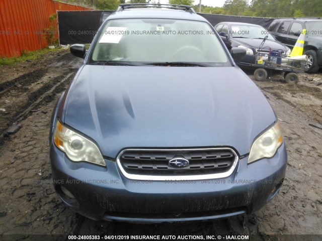 4S4BP61C666308954 - 2006 SUBARU LEGACY OUTBACK 2.5I BLUE photo 6