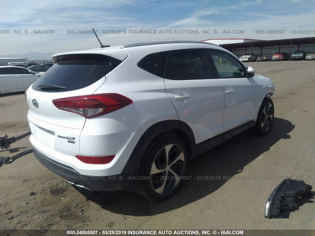 KM8J3CA29GU144691 - 2016 HYUNDAI TUCSON LIMITED/SPORT AND ECO/SE WHITE photo 4