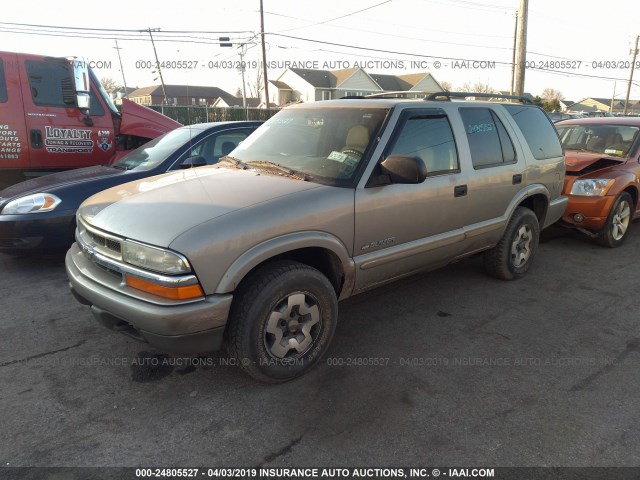 1GNDT13X24K100268 - 2004 CHEVROLET BLAZER TAN photo 2