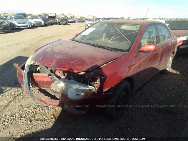 1NXBR32E86Z751661 - 2006 TOYOTA COROLLA CE/LE/S RED photo 2