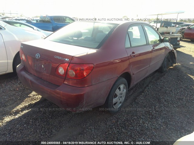 1NXBR32E86Z751661 - 2006 TOYOTA COROLLA CE/LE/S RED photo 4