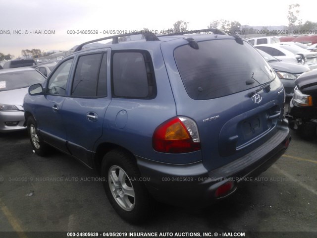 KM8SC83D01U061352 - 2001 HYUNDAI SANTA FE GLS/LX BLUE photo 3