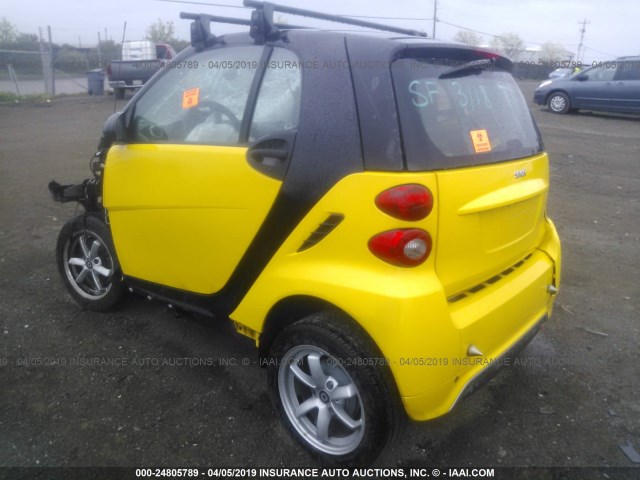 WMEEJ3BA0FK804095 - 2015 SMART FORTWO PURE/PASSION YELLOW photo 3