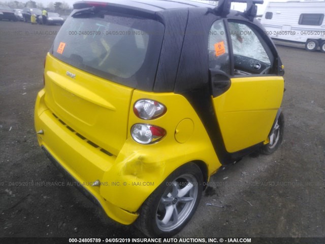 WMEEJ3BA0FK804095 - 2015 SMART FORTWO PURE/PASSION YELLOW photo 4