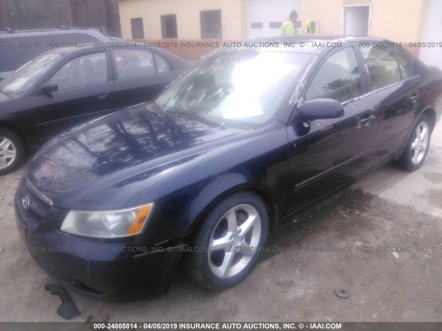 5NPEU46F57H166279 - 2007 HYUNDAI SONATA SE/LIMITED BLUE photo 2