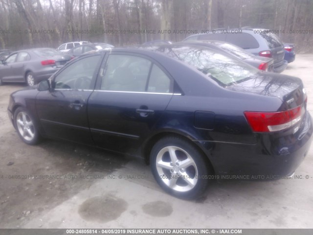 5NPEU46F57H166279 - 2007 HYUNDAI SONATA SE/LIMITED BLUE photo 3