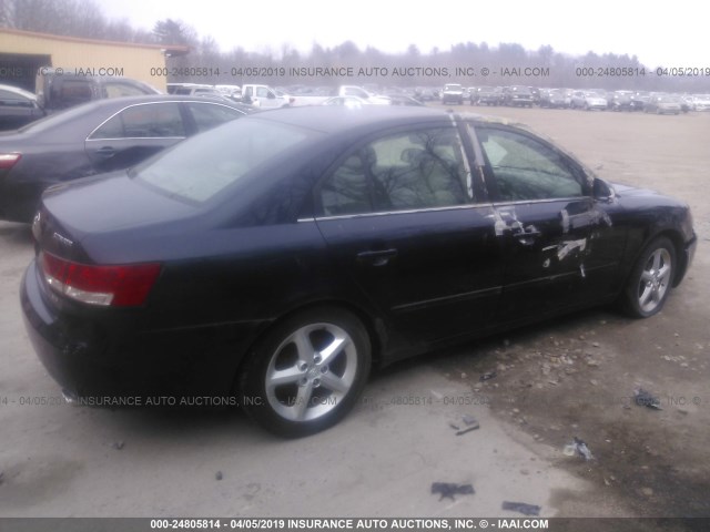 5NPEU46F57H166279 - 2007 HYUNDAI SONATA SE/LIMITED BLUE photo 4