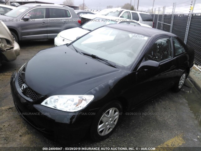 1HGEM21375L020011 - 2005 HONDA CIVIC DX VP BLACK photo 2