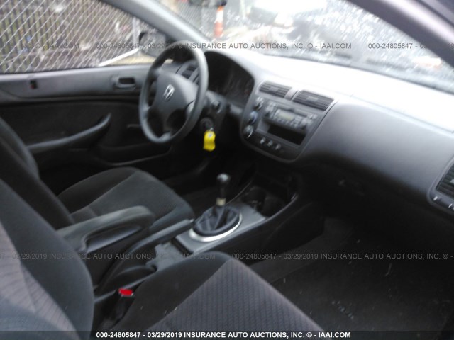 1HGEM21375L020011 - 2005 HONDA CIVIC DX VP BLACK photo 5