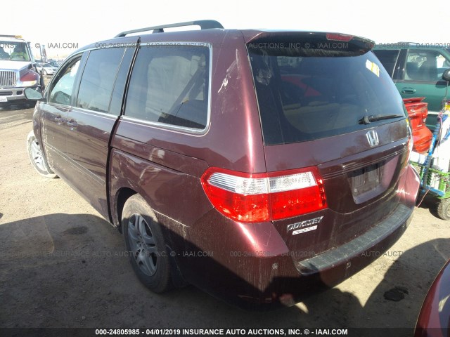 5FNRL38627B410674 - 2007 HONDA ODYSSEY EXL RED photo 3