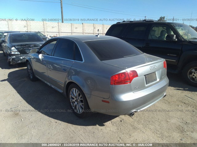 WAUAF78E68A144151 - 2008 AUDI A4 2.0T GRAY photo 3