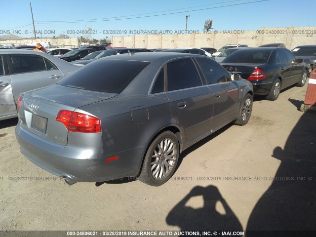 WAUAF78E68A144151 - 2008 AUDI A4 2.0T GRAY photo 4