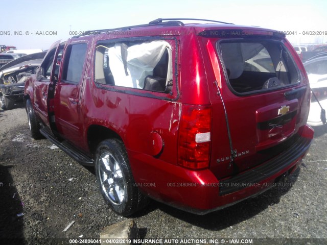 1GNSCJE09DR240574 - 2013 CHEVROLET SUBURBAN C1500 LT RED photo 3