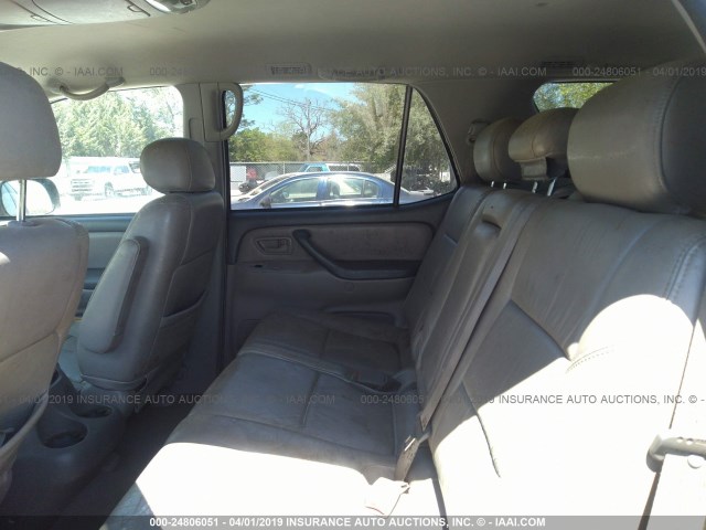 5TDBT44A71S046479 - 2001 TOYOTA SEQUOIA SR5 SILVER photo 8