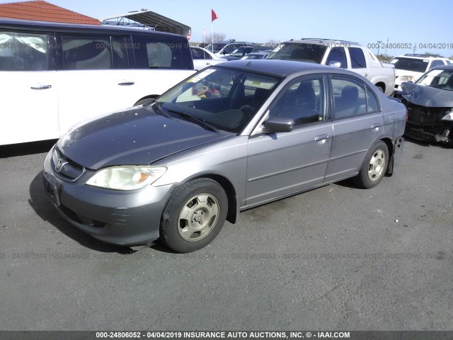 JHMES95694S001383 - 2004 HONDA CIVIC HYBRID GRAY photo 2