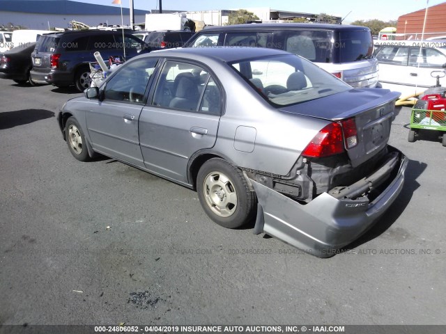 JHMES95694S001383 - 2004 HONDA CIVIC HYBRID GRAY photo 3