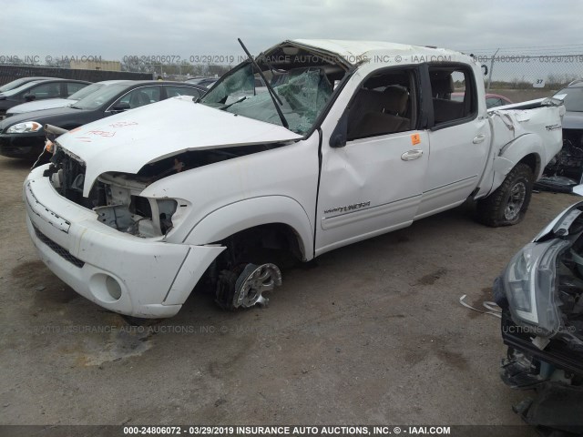 5TBET34116S518022 - 2006 TOYOTA TUNDRA DOUBLE CAB SR5 WHITE photo 2
