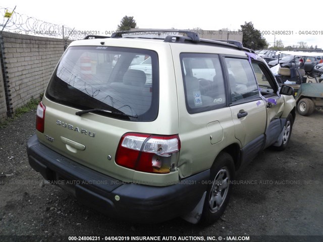 JF1SF635X1H714437 - 2001 SUBARU FORESTER L GOLD photo 4