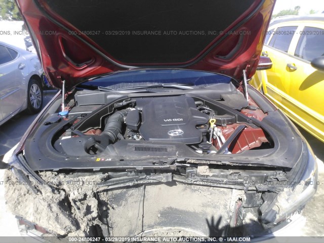 KMHGN4JE8FU103794 - 2015 HYUNDAI GENESIS 3.8L RED photo 10