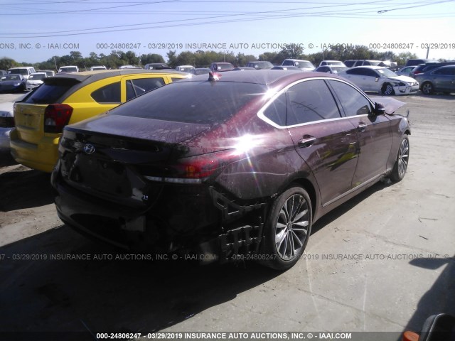 KMHGN4JE8FU103794 - 2015 HYUNDAI GENESIS 3.8L RED photo 4