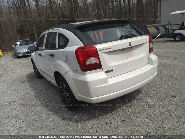 1B3HB28B47D532189 - 2007 DODGE CALIBER WHITE photo 3