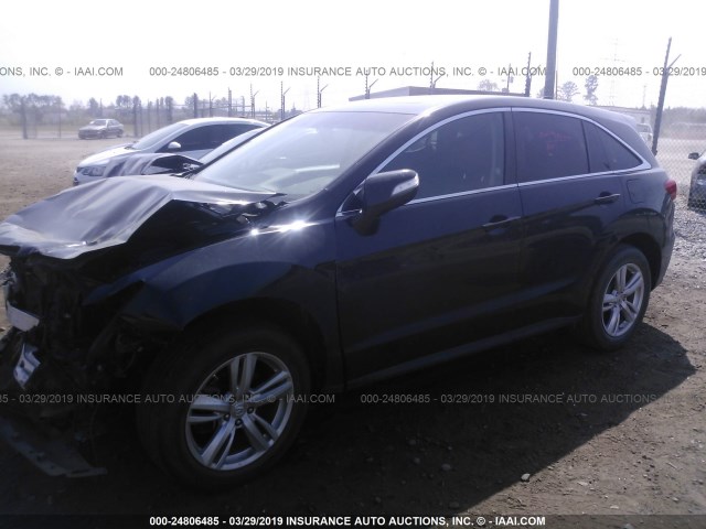 5J8TB3H51FL011039 - 2015 ACURA RDX TECHNOLOGY BLACK photo 2