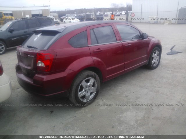 1B3HB48A39D103566 - 2009 DODGE CALIBER SXT RED photo 4