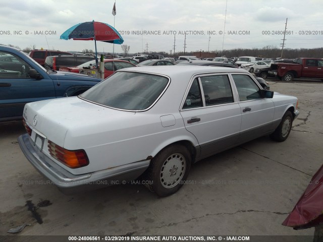 WDBCA35D4GA233504 - 1986 MERCEDES-BENZ 420 SEL WHITE photo 4