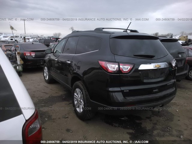 1GNKVJKD6DJ232741 - 2013 CHEVROLET TRAVERSE LT BLACK photo 3