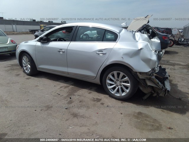 1G4GB5G35EF245916 - 2014 BUICK LACROSSE SILVER photo 3