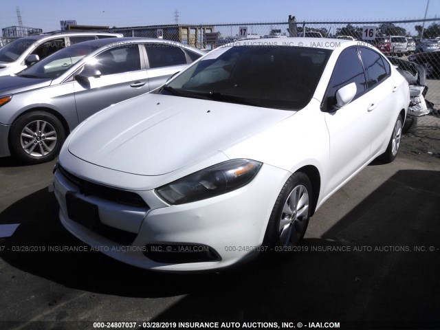 1C3CDFBB1ED673659 - 2014 DODGE DART SXT WHITE photo 2