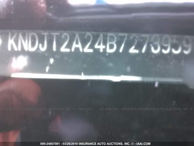 KNDJT2A24B7273959 - 2011 KIA SOUL +/!/SPORT BLUE photo 9