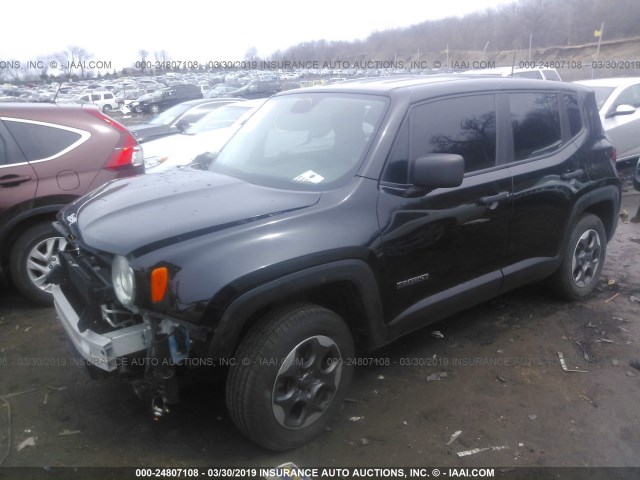 ZACCJBAT5FPC21420 - 2015 JEEP RENEGADE SPORT BLACK photo 2