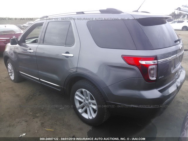 1FM5K7D84EGA69860 - 2014 FORD EXPLORER XLT GRAY photo 3