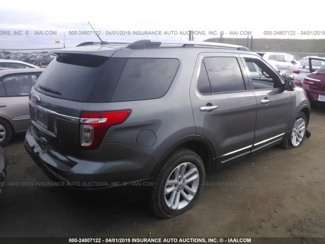 1FM5K7D84EGA69860 - 2014 FORD EXPLORER XLT GRAY photo 4