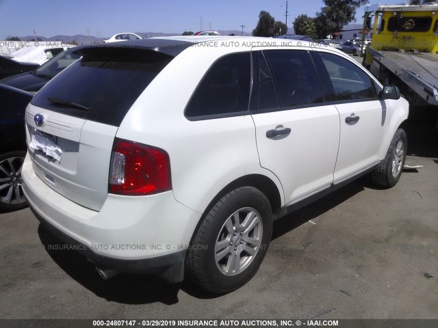 2FMDK3GC6BBB03868 - 2011 FORD EDGE SE WHITE photo 4