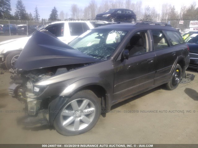 4S4BP61C187323990 - 2008 SUBARU OUTBACK 2.5I BROWN photo 2