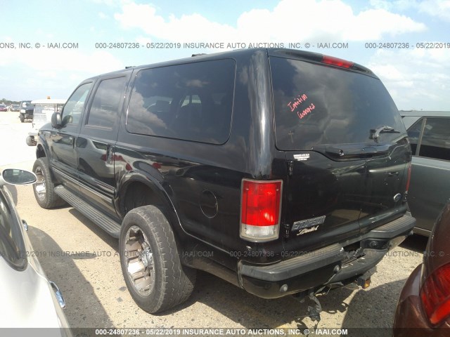 1FMNU43S21ED57906 - 2001 FORD EXCURSION LIMITED BLACK photo 3