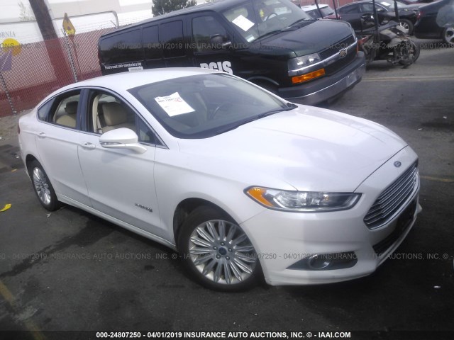 3FA6P0LU8DR344322 - 2013 FORD FUSION SE HYBRID WHITE photo 1