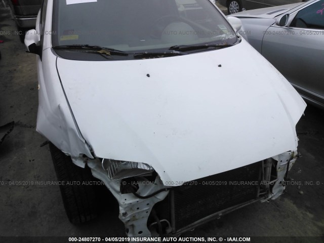 KL1TD62675B349116 - 2005 CHEVROLET AVEO LS WHITE photo 6