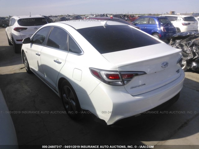 KMHE34L17HA051201 - 2017 HYUNDAI SONATA HYBRID/LIMITED WHITE photo 3