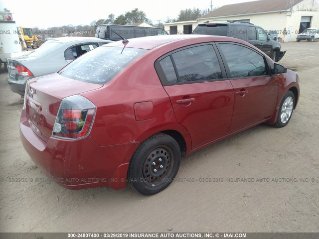 3N1AB61E58L663285 - 2008 NISSAN SENTRA 2.0/2.0S/2.0SL RED photo 4