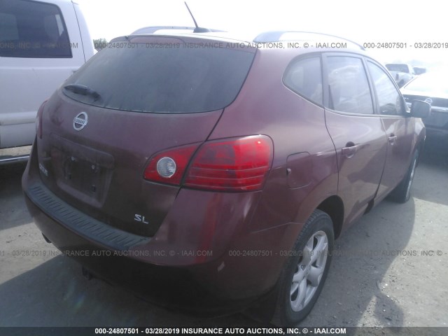 JN8AS58T88W005440 - 2008 NISSAN ROGUE S/SL RED photo 4