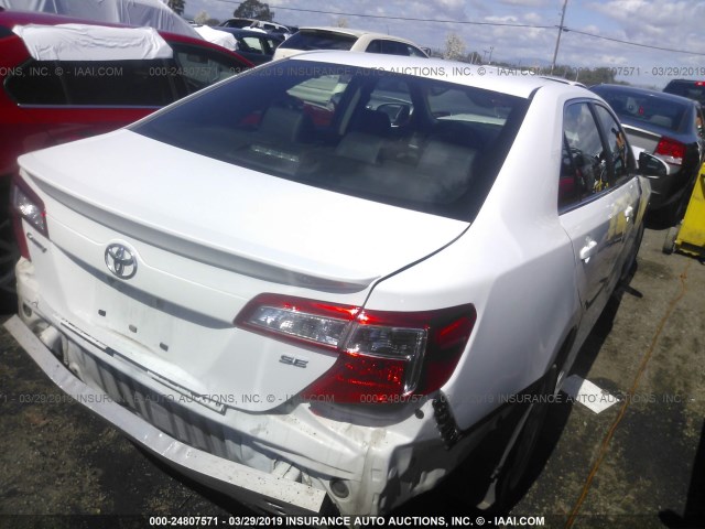 4T1BF1FK0CU175167 - 2012 TOYOTA CAMRY SE/LE/XLE WHITE photo 4