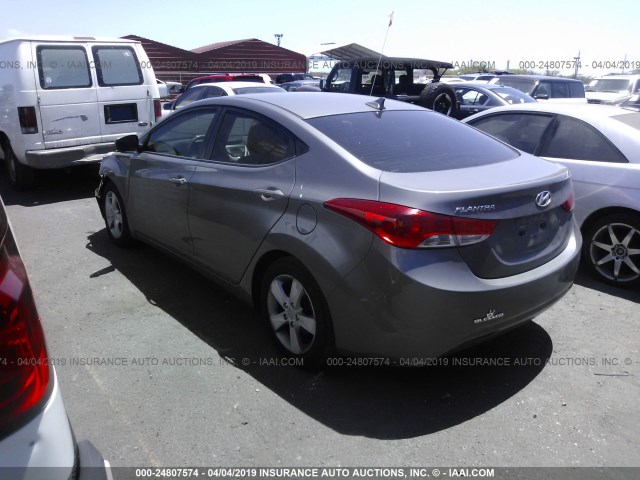 5NPDH4AE0CH141041 - 2012 HYUNDAI ELANTRA GLS/LIMITED GRAY photo 3