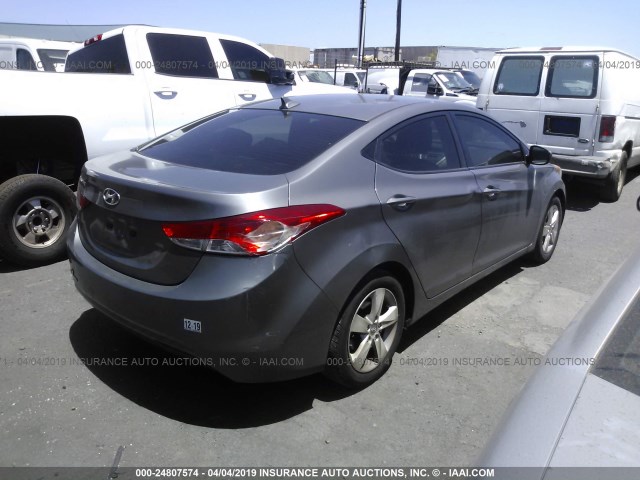 5NPDH4AE0CH141041 - 2012 HYUNDAI ELANTRA GLS/LIMITED GRAY photo 4