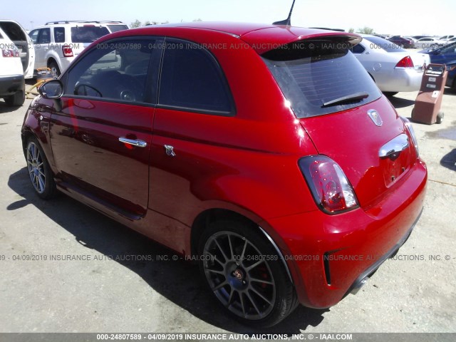 3C3CFFFH8HT605995 - 2017 FIAT 500 ABARTH RED photo 3